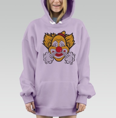Клоун с паром из носа – ярость под маской, Hoodie Mjhigh Dig Mel, Fiolet, утепленная