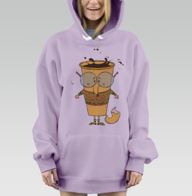 Кофе-лис, мудрец, Hoodie Mjhigh Dig Mel, Fiolet, утепленная