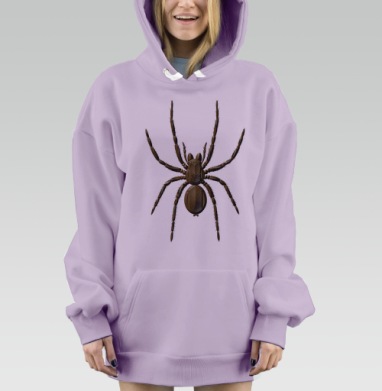 Коричневый паук птицеед крупный спокойный птицеед, Hoodie Mjhigh Dig Mel, Fiolet, утепленная