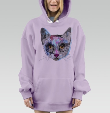Кошка графика, Hoodie Mjhigh Dig Mel, Fiolet, утепленная
