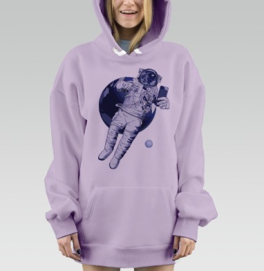 Космическое селфи, Hoodie Mjhigh Dig Mel, Fiolet, утепленная