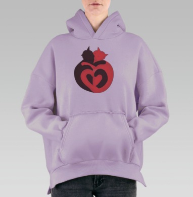 Котики любовь, Hoodie Oversize Fiolet, утепленная