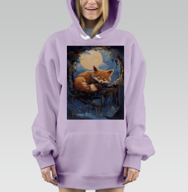 Красная Панда Ночь Спокойствие, Hoodie Mjhigh Dig Mel, Fiolet, утепленная