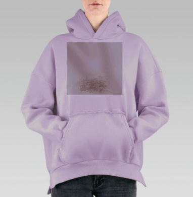 Легкая штора с элегантным городским рисунком, Hoodie Oversize Fiolet, утепленная