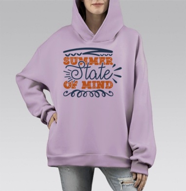 Летнее настроение состояние души всегда летом на уме, Hoodie Mono Fiolet, оверсайз, утепленная