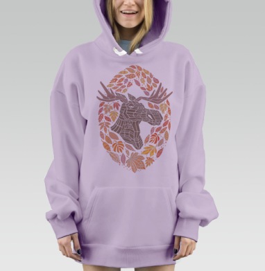 Лось, Hoodie Mjhigh Dig Mel, Fiolet, утепленная