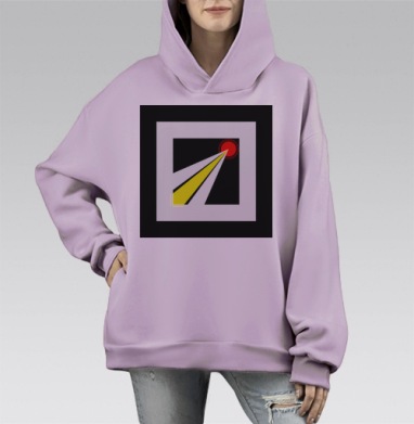 Луч Света Красное Солнце Минимализм, Hoodie Mono Fiolet, оверсайз, утепленная