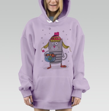MEOW, Hoodie Mjhigh Dig Mel, Fiolet, утепленная