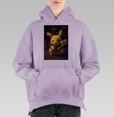 Милый желтый персонаж защитник снаряжение на столе, Hoodie Oversize Fiolet, утепленная