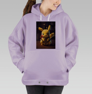 Милый желтый персонаж защитник снаряжение на столе, Hoodie Oversize Fiolet