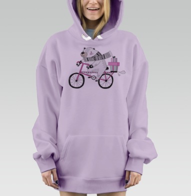 Мишка на велике, Hoodie Mjhigh Dig Mel, Fiolet, утепленная