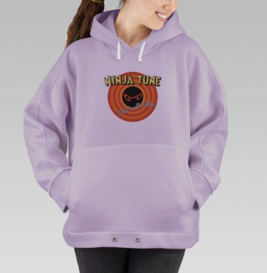 Ретро-логотип Ninja Tune в стиле Looney Tunes, Hoodie Oversize Fiolet