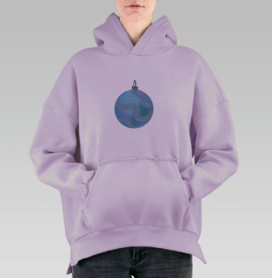 Новогодние яркие шарики разноцветные праздничные элементы для декора, Hoodie Oversize Fiolet, утепленная