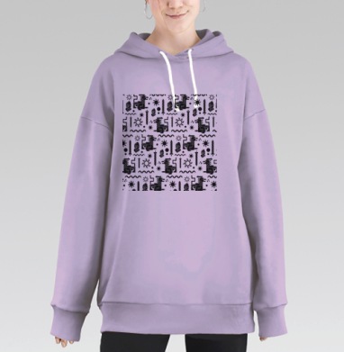 Огнедышащий дракон борьба стихий паттерн змеи солнце огонь, Hoodie Long Oversize Fiolet