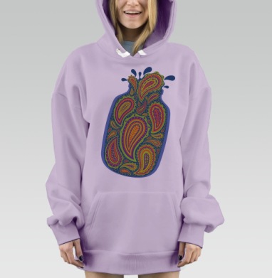 Огурцы, Hoodie Mjhigh Dig Mel, Fiolet, утепленная