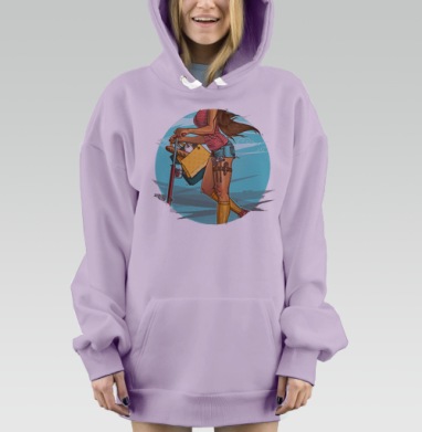 Она может все, Hoodie Mjhigh Dig Mel, Fiolet, утепленная