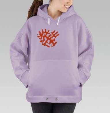 Оранжевое динамическое переплетение энергии сером фоне, Hoodie Oversize Fiolet