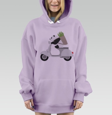 ПАНДА НА ВЕСПЕ, Hoodie Mjhigh Dig Mel, Fiolet, утепленная