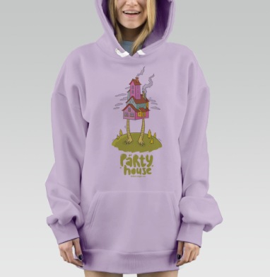 Party house, Hoodie Mjhigh Dig Mel, Fiolet, утепленная