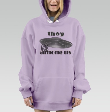 Пришельцы с нами, Hoodie Mjhigh Dig Mel, Fiolet, утепленная