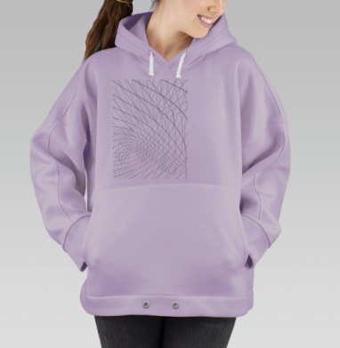 Психологическая ловушка сеть переплетения абстракция, Hoodie Oversize Fiolet