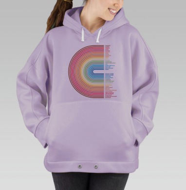 Rainbow Gradient Colors – Радужный Градиент Цветов, Hoodie Oversize Fiolet
