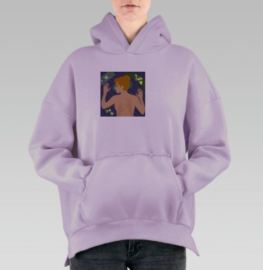 Расслабляющий массаж спокойствие забота рук, Hoodie Oversize Fiolet, утепленная