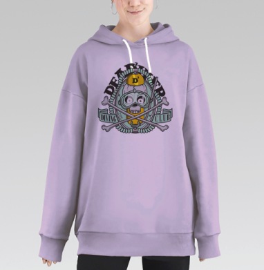 Ретро логотип с черепом и аквалангом Dead Diver / Мёртвый Дайвер DEAD DIVER CLUB, Hoodie Long Oversize Fiolet