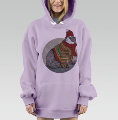 Рождественский Мишка, Hoodie Mjhigh Dig Mel, Fiolet, утепленная