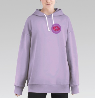 Розовые губы страстный флирт поцелуй вектор, Hoodie Long Oversize Fiolet