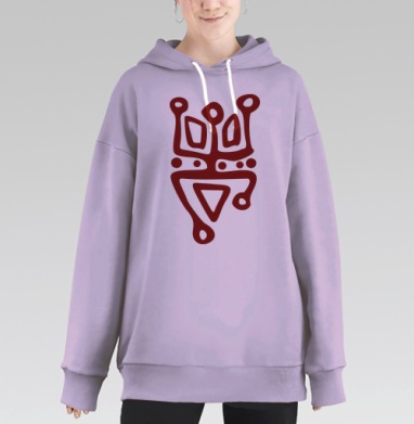 Сакральный шаманский символ Танец Огины танец огня, Hoodie Long Oversize Fiolet