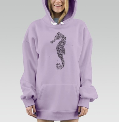 See horse, Hoodie Mjhigh Dig Mel, Fiolet, утепленная