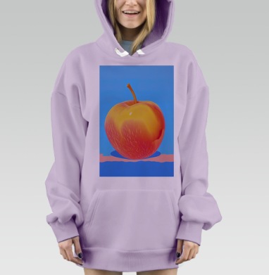 Сочный персик летнее настроение свежесть, Hoodie Mjhigh Dig Mel, Fiolet, утепленная