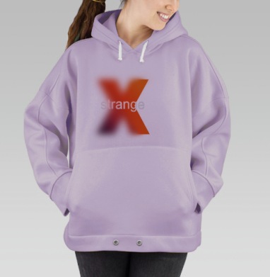 Странная красная буква K с эффектом свечения и размытия, Hoodie Oversize Fiolet