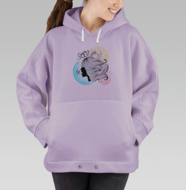 Sweet, Hoodie Oversize Fiolet