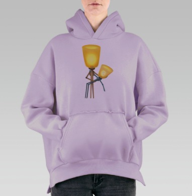 Теплое объятие светлая забота атмосфера, Hoodie Oversize Fiolet, утепленная