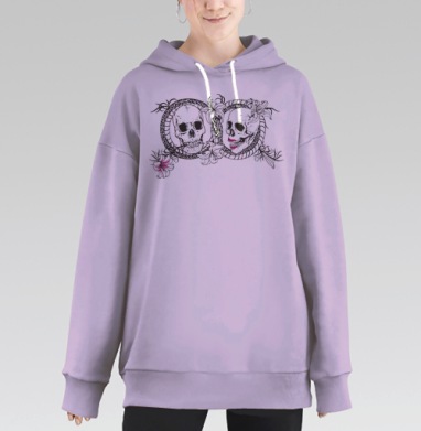Till Death Us Do Part, Hoodie Long Oversize Fiolet