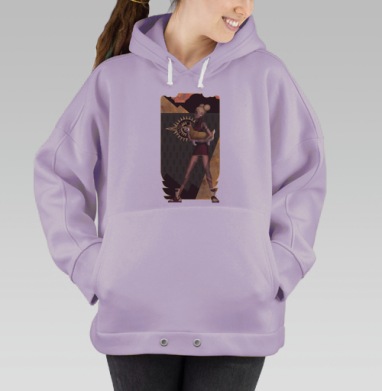 Уверенная девушка с корги символ стабильности защиты, Hoodie Oversize Fiolet