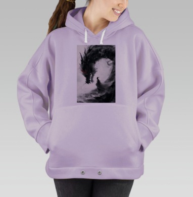 Воин и дракон темная мифология в приключении, Hoodie Oversize Fiolet