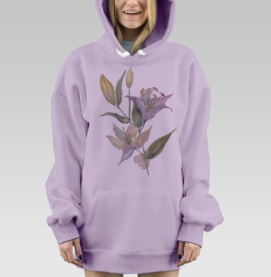 Воздушные лилии, Hoodie Mjhigh Dig Mel, Fiolet, утепленная