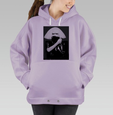 W, Hoodie Oversize Fiolet