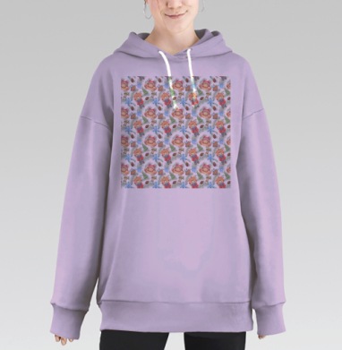 Зимний милый медвежонок природа лес игрушка, Hoodie Long Oversize Fiolet