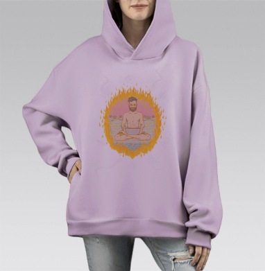 Абсолютнейший покой под защитой Касперского, Hoodie Mono Fiolet, оверсайз, утепленная