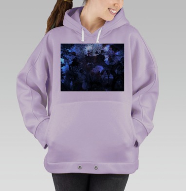 Абстракция Зоопарк, Hoodie Oversize Fiolet