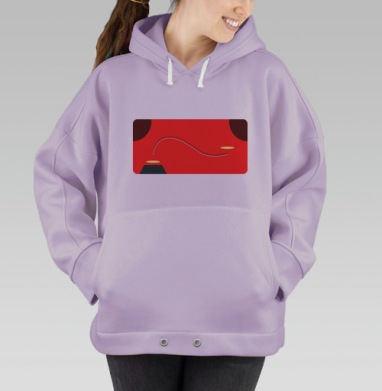 Абстрактное движение с ярко красным фоном и точками, Hoodie Oversize Fiolet