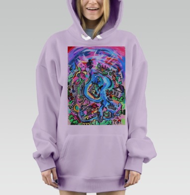 Абстрактный Петербург, Hoodie Mjhigh Dig Mel, Fiolet, утепленная