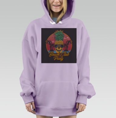 Ананас череп солнцезащитные очки тропики вечерние, Hoodie Mjhigh Dig Mel, Fiolet, утепленная