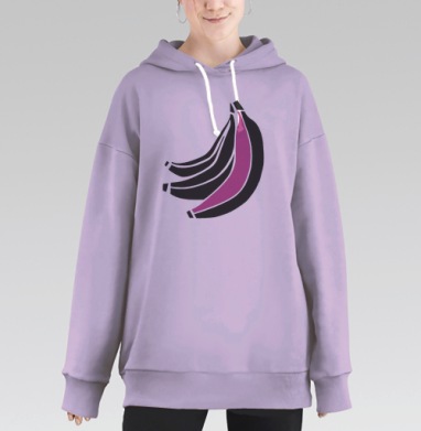 Банан., Hoodie Long Oversize Fiolet