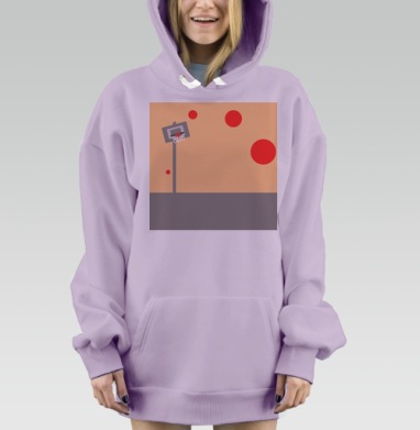 Баскетбольный мяч летит в корзину Баскетбол на, Hoodie Mjhigh Dig Mel, Fiolet, утепленная