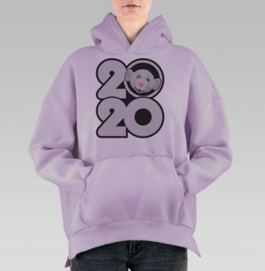 Белая Металлическая Крыса 2020 года, Hoodie Oversize Fiolet, утепленная